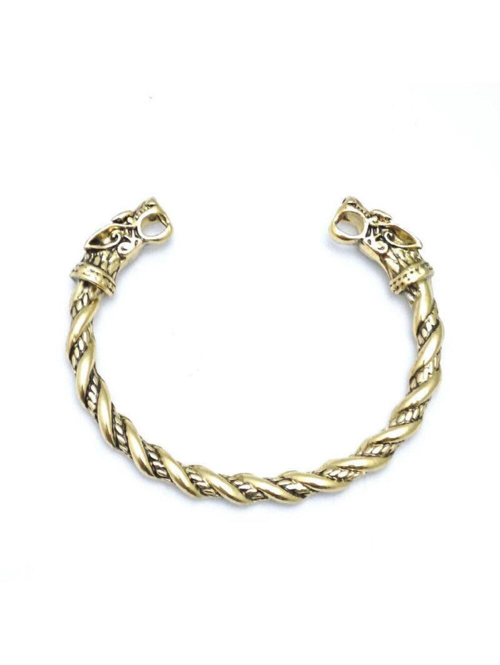 Men's Wolf Head Bracelet with Two-Tone Finish